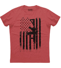 American Flag and Rifle T-Shirt (O)