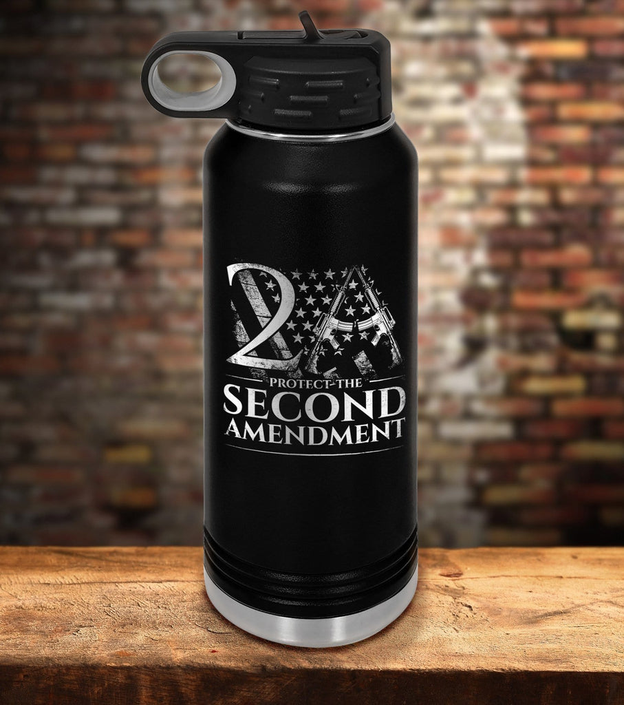 Protect The Second Amendment Laser Engraved Water Bottle (O)
