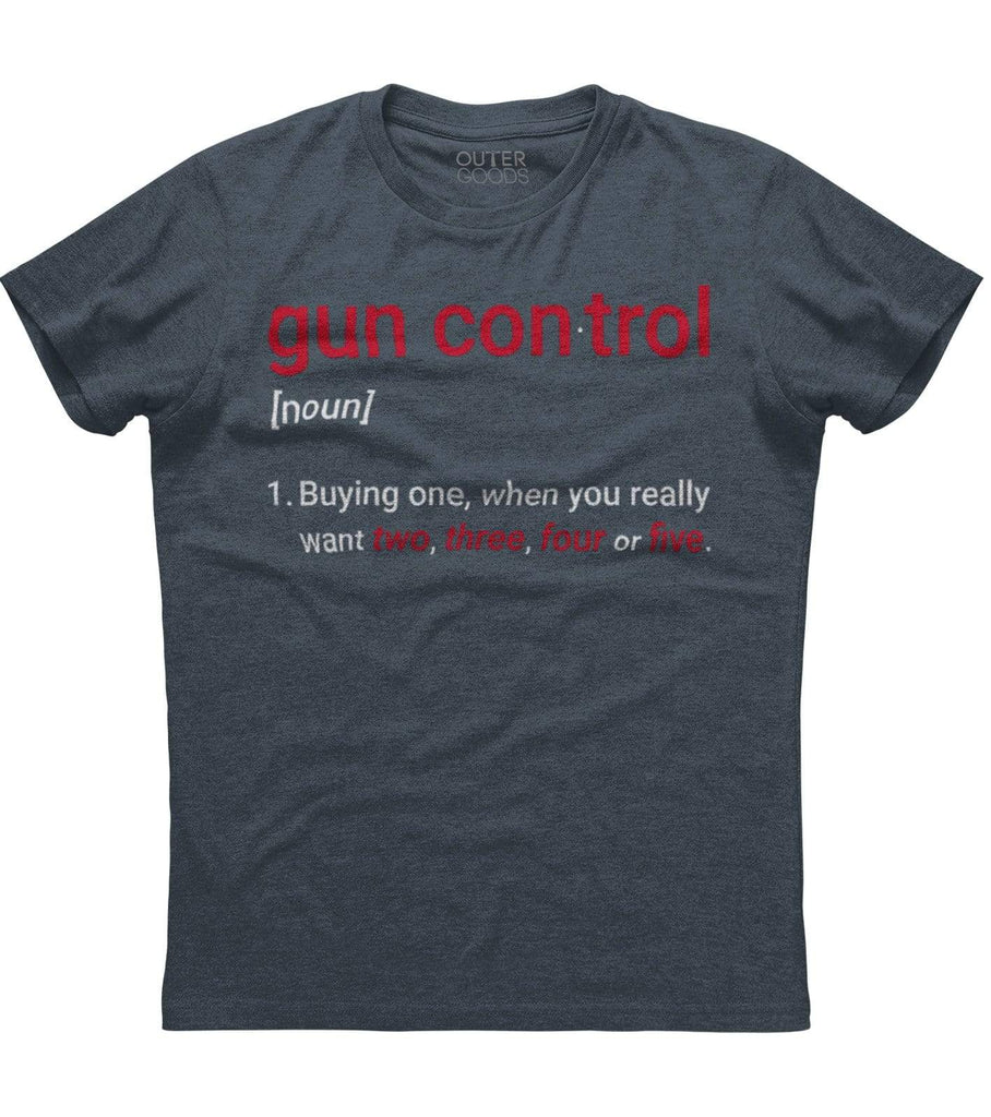 Mens Gun Control Definition - Funny Gun Saying and Statement T-Shirt (O)