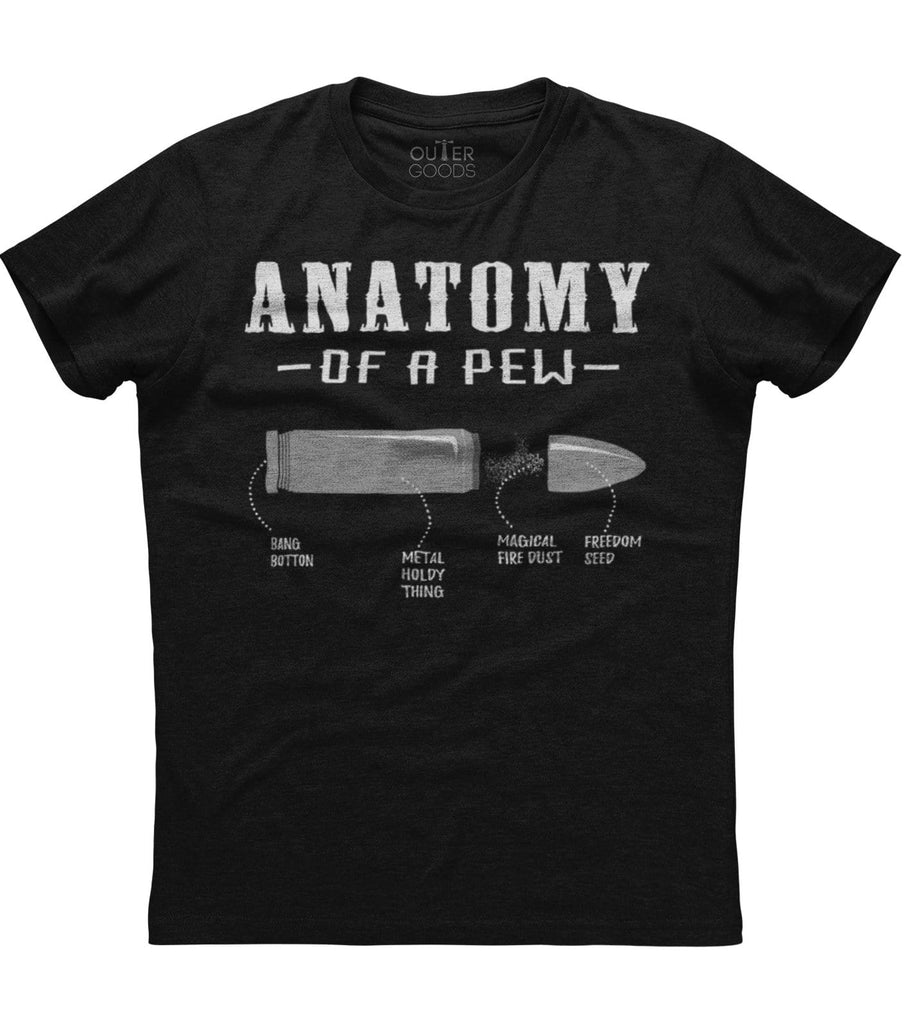 Anatomy Of A Pew Funny Weapon Gun Bullet-Proof Gun Lover T-Shirt (O)