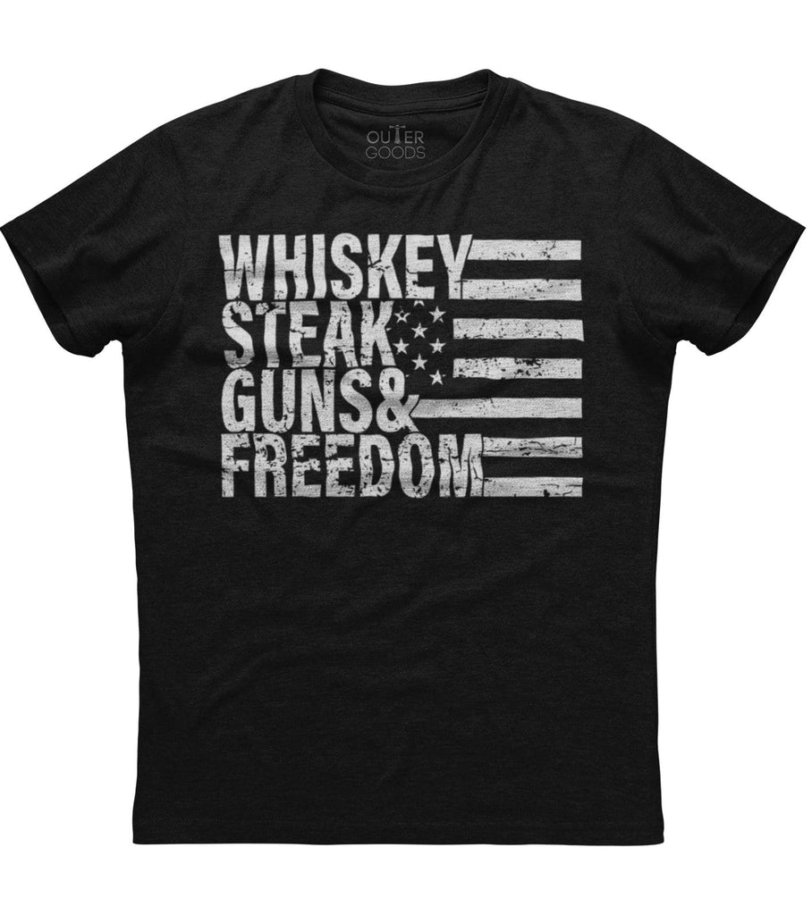 Whiskey Steak Guns Freedom T-Shirt (O)