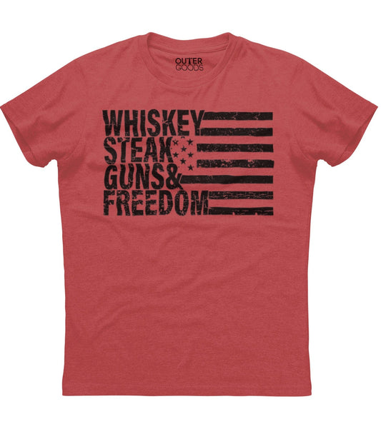 Whiskey Steak Guns & Freedom T-Shirt (O)