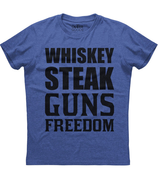 Whiskey Steak Guns Freedom T-Shirt (O)