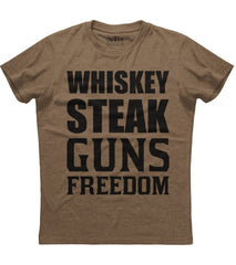 Whiskey Steak Guns Freedom T-Shirt (O)