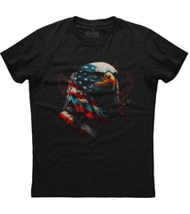 Eagle Face American Flag Patriotic T-Shirt (O)