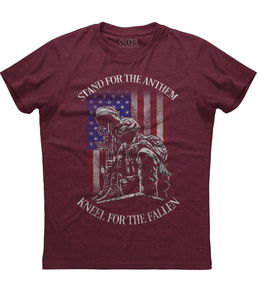 Stand For The Anthem Kneel For The Fallen T-Shirt (O)