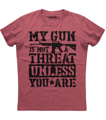 My Gun is Not a Threat Unless You Are Shirt (O)