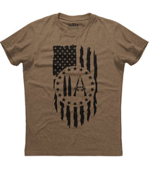 2nd Amendment Bullets Rifles American Flag Logo Patriotic T-Shirt (O)