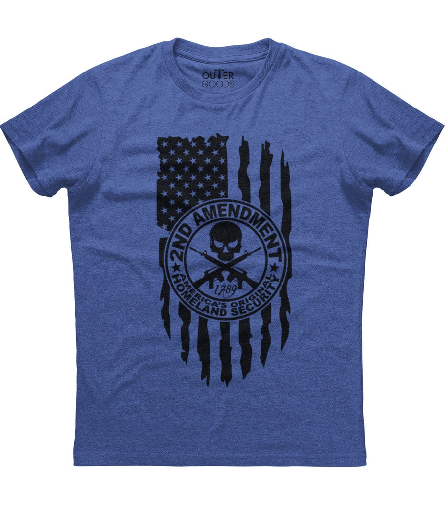 2nd Amendment 1789 Americas Original Homeland Security USA Flag Patriotic T-Shirt (O)