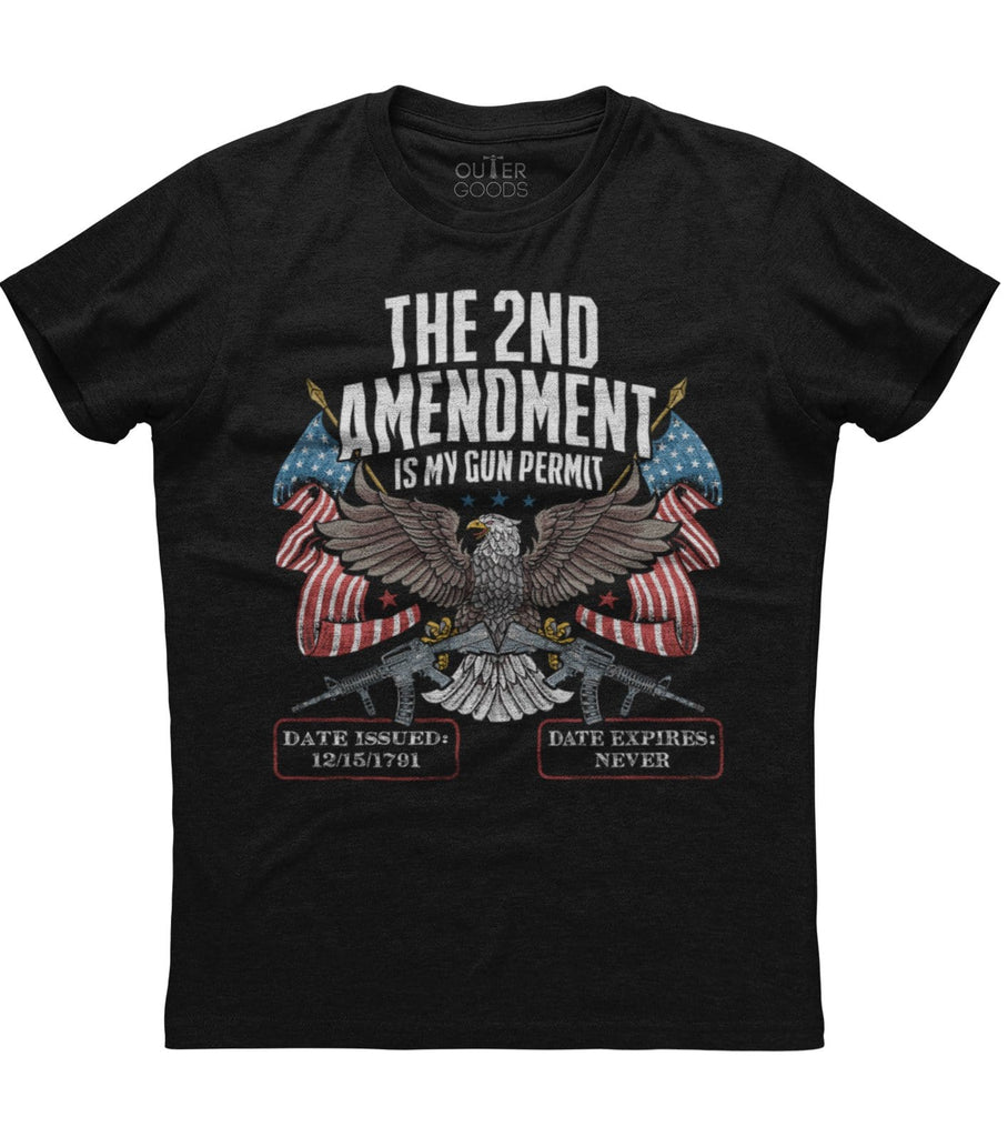 2nd Amendment Is My Gun Permit Will Never Expire T-Shirt (O)