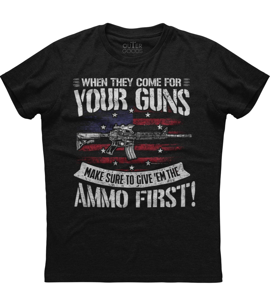 When they come for your guns American Flag T-Shirt (O)