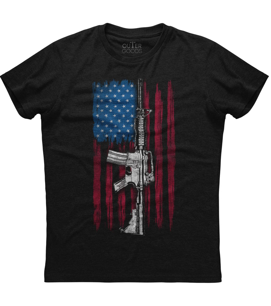 2nd Amendment Flag Gun Print T-Shirt (O)