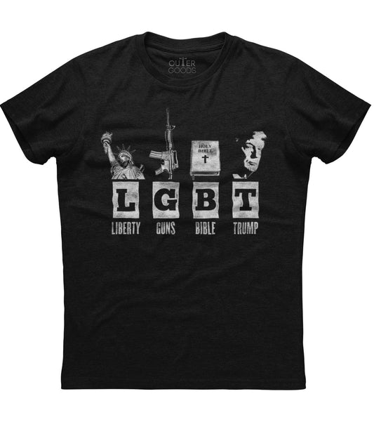 LGBT Liberty Guns Bible Trump T-Shirt (O)