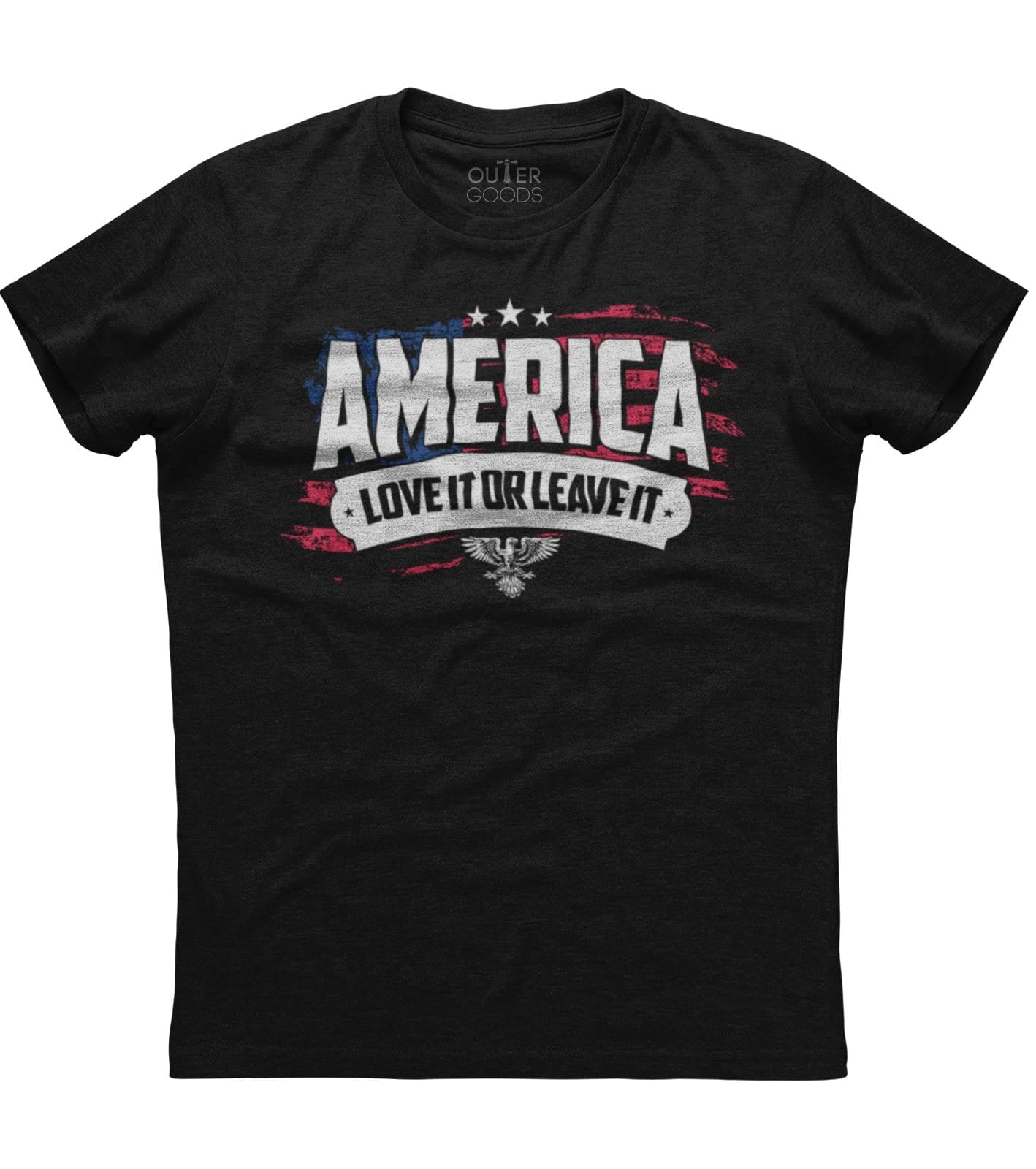 Love Or Leave America American Flag T-Shirt (O)