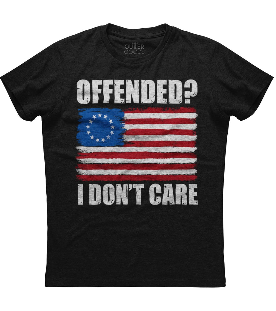 Offended I Don't Care American Flag T-Shirt (O)