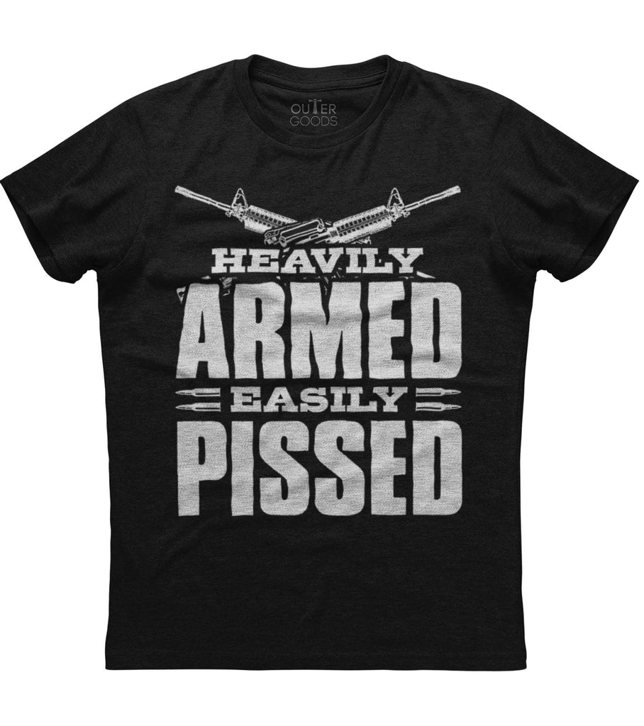 Heavily Armed Easily pissed T-Shirt (O)