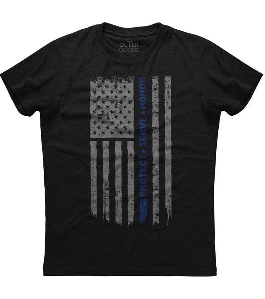 Back The Blue Protect Serve Honor T-shirt (O)