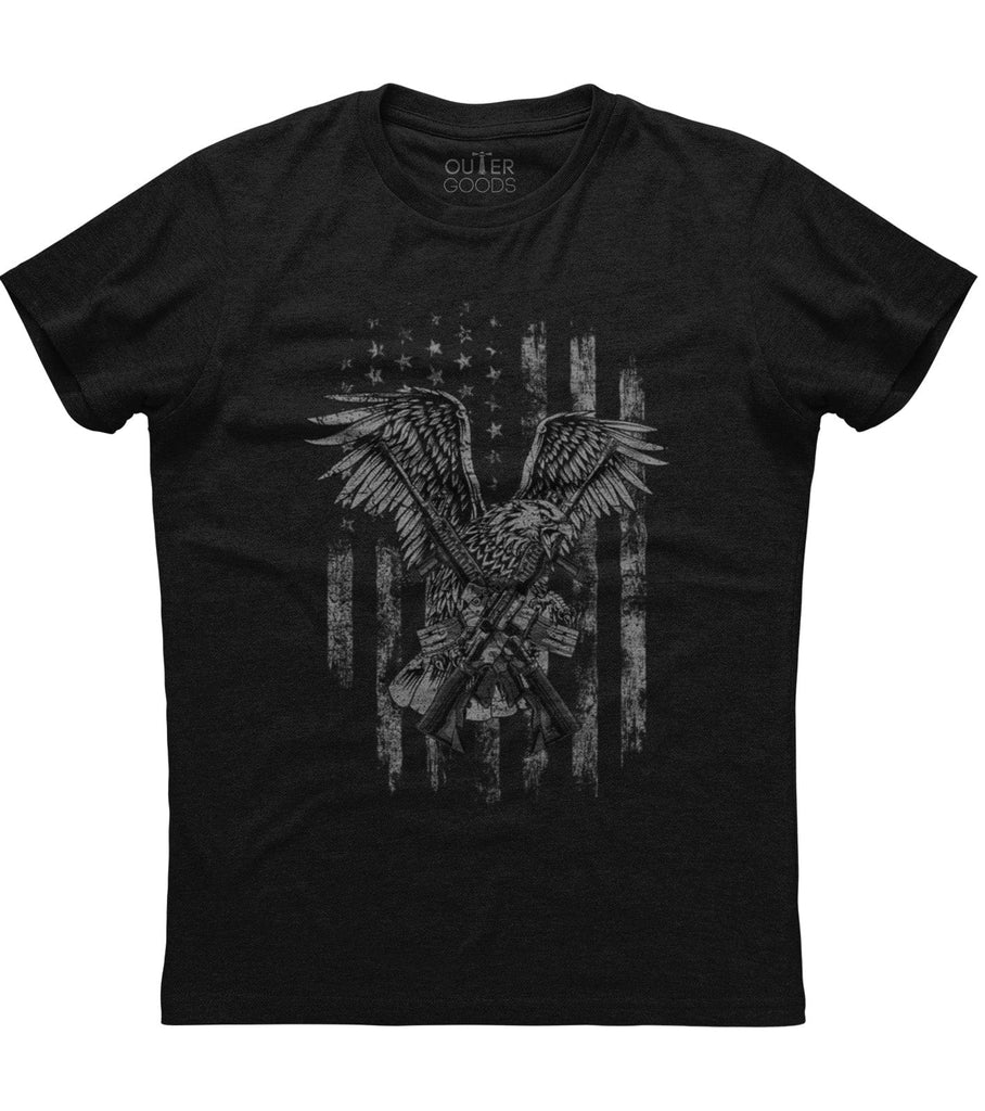 Patriotic Eagle Gun USA Flag T-Shirt (O)