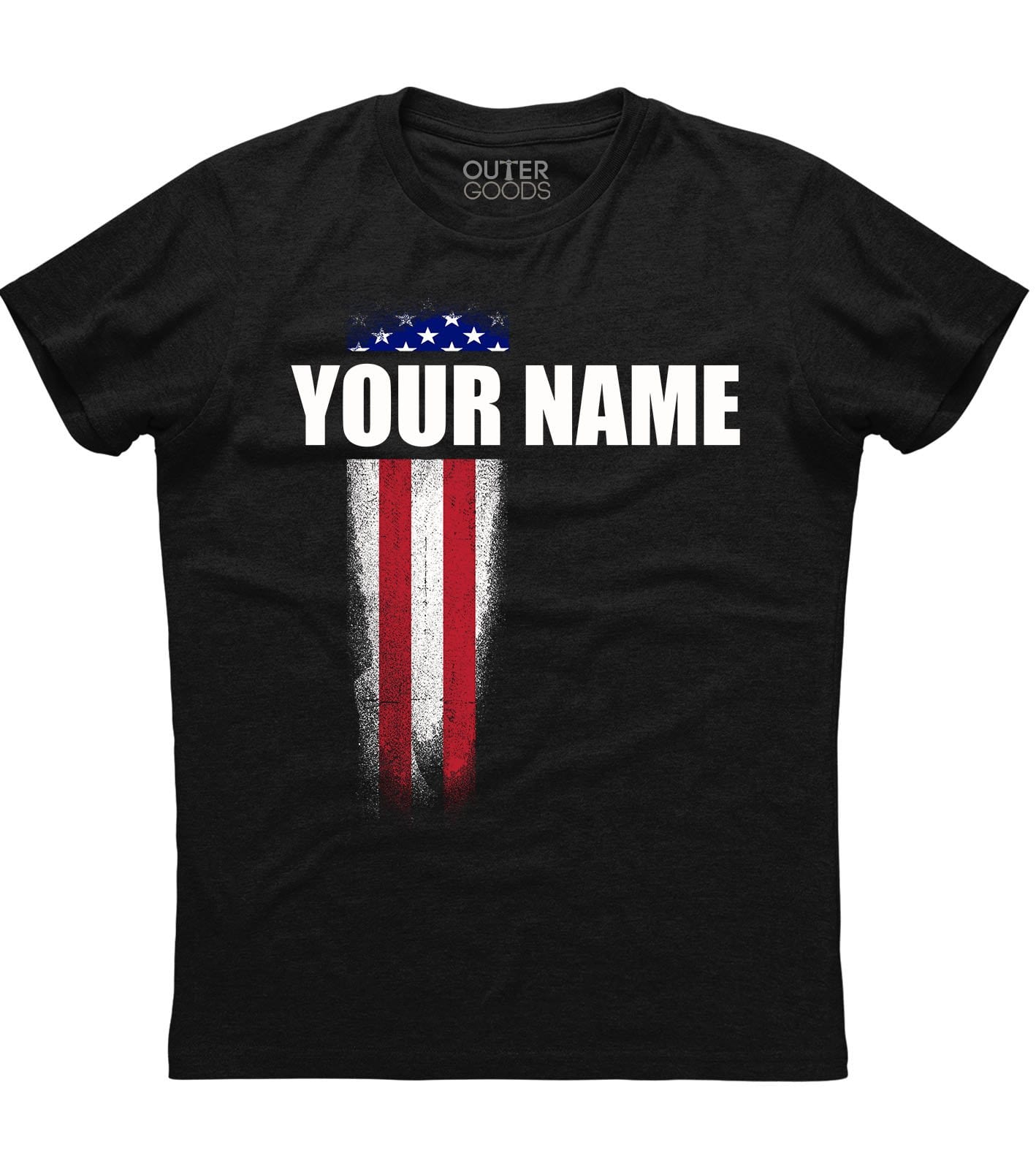 American Flag Custom Name T-Shirt (CN) (O)