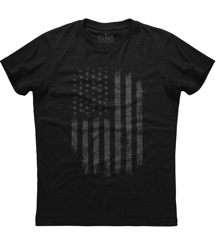 Distress USA Flag Patriotic T-Shirt (O)
