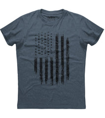 Distress USA Flag Patriotic Mens Heavy Weight T-Shirt (O)