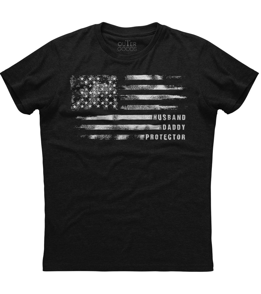 American Flag Husband Daddy Protector T-Shirt (O)