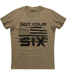 Got Your Six USA Flag Patriotic Mens Heavy Weight T-Shirt (O)