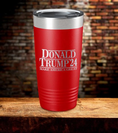 Retro Trump Logo Laser Engraved Tumbler (O)