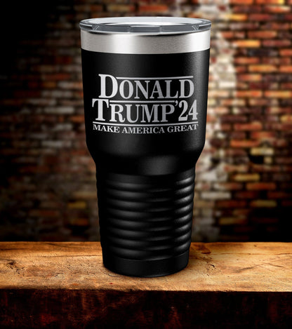 Retro Trump Logo Laser Engraved Tumbler (O)