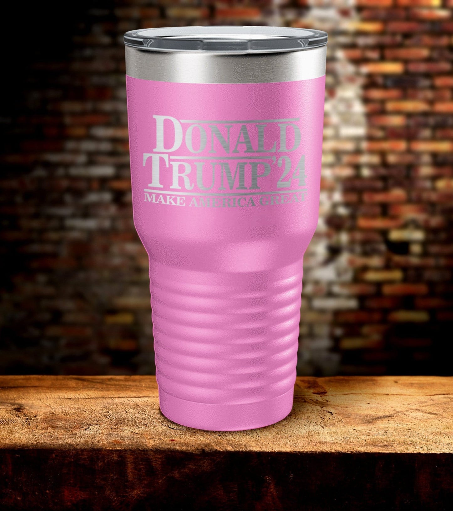Retro Trump Logo Laser Engraved Tumbler (O)