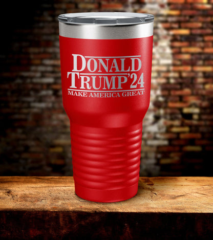 Retro Trump Logo Laser Engraved Tumbler (O)