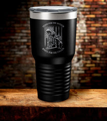 Stand For the Anthem Kneel For The Fallen Laser Engraved Tumbler (O)
