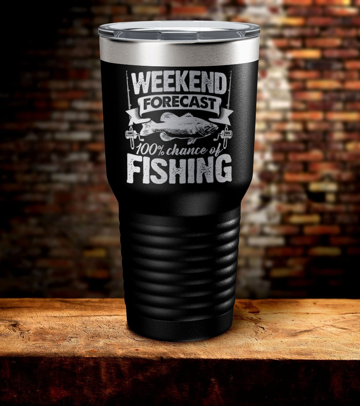 Weekend Forecast 100% Chance of Fishing Tumbler (O)
