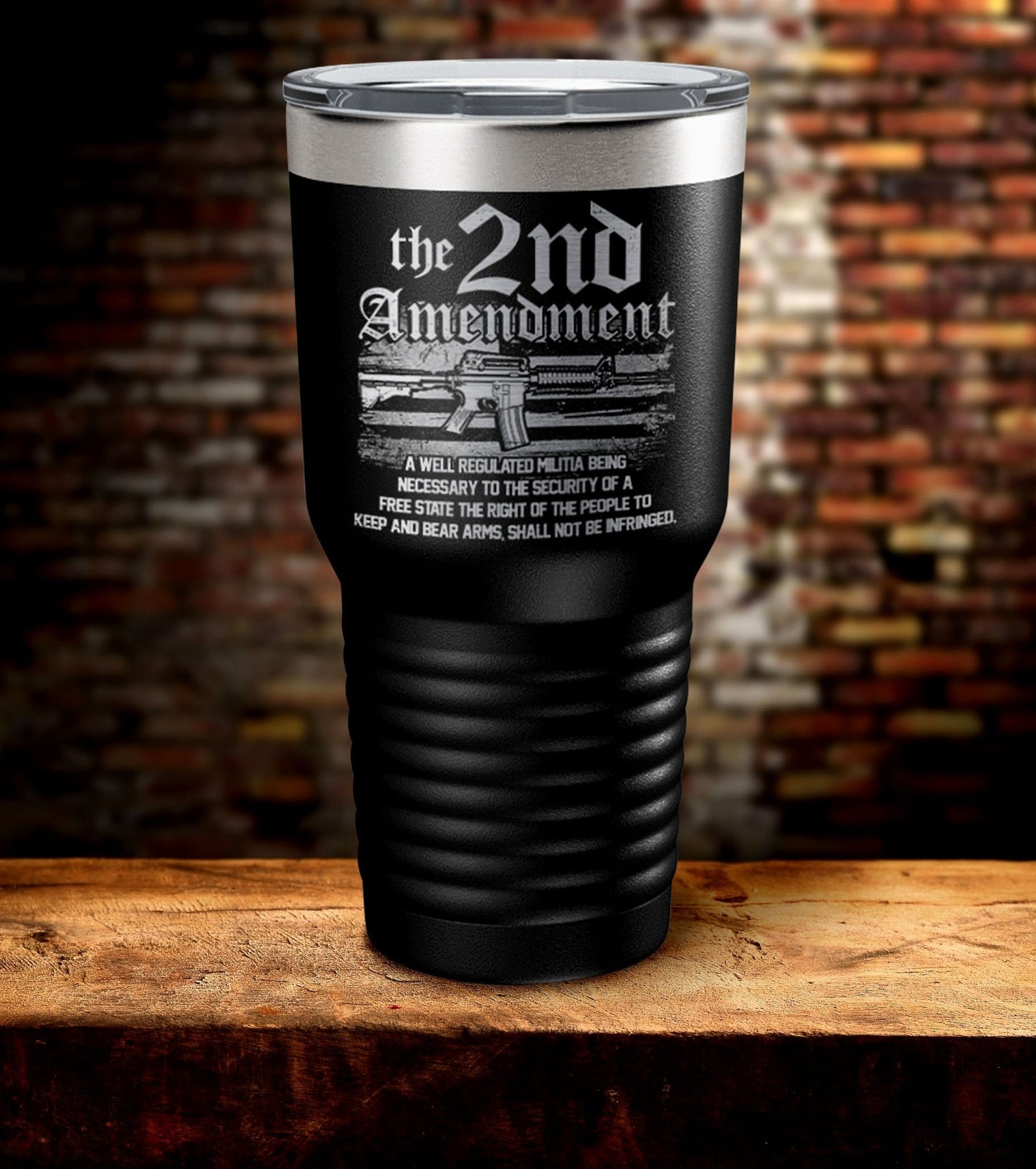 The Second Amendment Gun US Flag Tumbler (O)