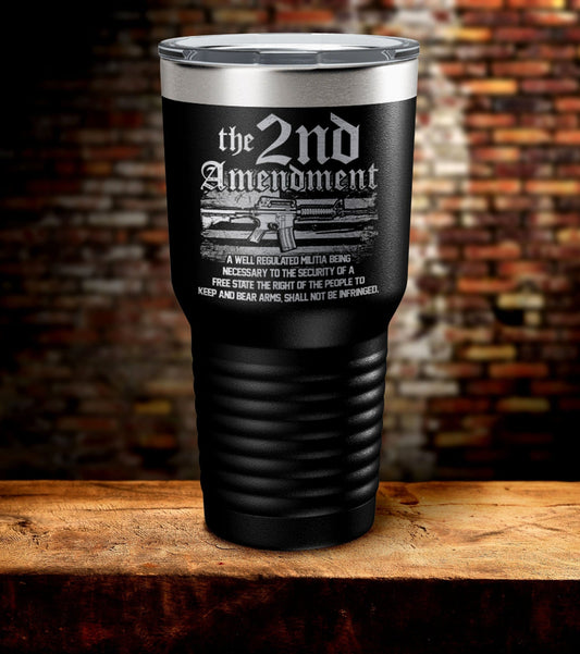 The Second Amendment Gun US Flag Tumbler (O)