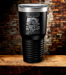 Six Things You Don't Mess With My Faith, Family, Guns, Flag, Country & Liberty Tumbler (O)
