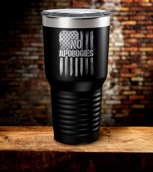 No Apologies American Flag Tumbler (O)