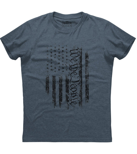 We The People USA Flag Patriotic Mens Heavy Weight T-Shirt (O)